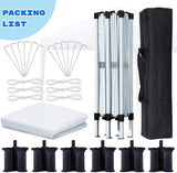 Quictent 10' x 20' EZ Pop up Canopy Without Sidewalls-White