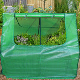 Quictent 49’’x37’’x36’’ Galvanized Steel Garden Bed with Cover-Green