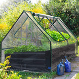 Quictent 49’’x37’’x36’’ Galvanized Steel Garden Bed with Cover-Clear