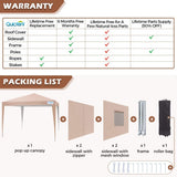 Quictent Upgraded Privacy 8' x 8' Pop Up Canopy-Beige