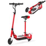 MAXTRA Upgraded E120 Adjustable Handlebar and Removable Seat Folding Electric Scooter-Red