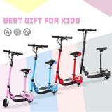 MAXTRA Upgraded E120 Adjustable Handlebar and Removable Seat Folding Electric Scooter-Red