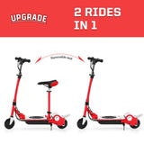 MAXTRA Upgraded E120 Adjustable Handlebar and Removable Seat Folding Electric Scooter-Red
