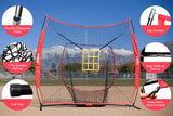Zupapa Upgraded 7' x 7' Baseball Training Equipment & Aids-Red