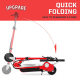 MAXTRA Upgraded E120 Adjustable Handlebar and Removable Seat Folding Electric Scooter-Red