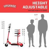 MAXTRA Upgraded E120 Adjustable Handlebar and Removable Seat Folding Electric Scooter-Red