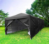 Quictent Upgraded Privacy 10' x 20' Pop Up Canopy-Black