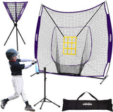 Zupapa 7x7 Feet Baseball Softball Hitting Pitching Net Purple