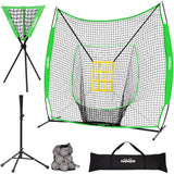 Zupapa Baseball Softball Practice Combo - 7 X 7 Feet Net Green