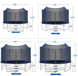 ORCC Upgraded 12' Trampoline with Safety Enclosure Out-Net